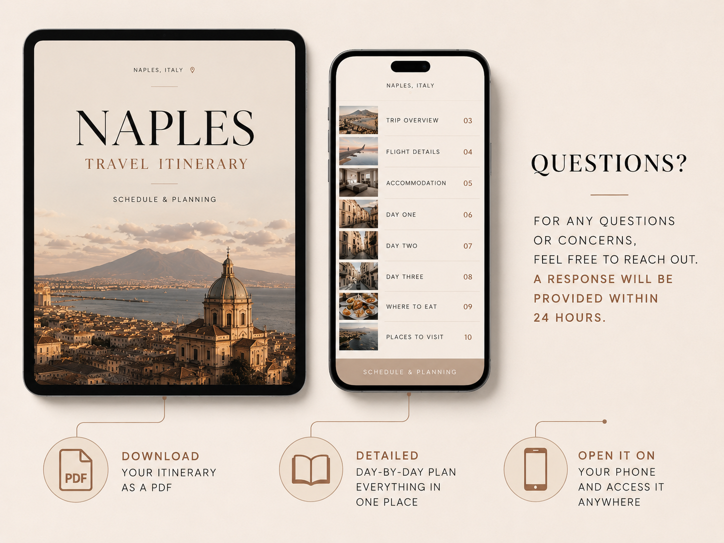 3 Day Naples Digital Travel Itinerary