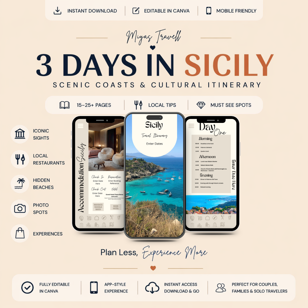 3 Day Sicily Digital Travel Itinerary