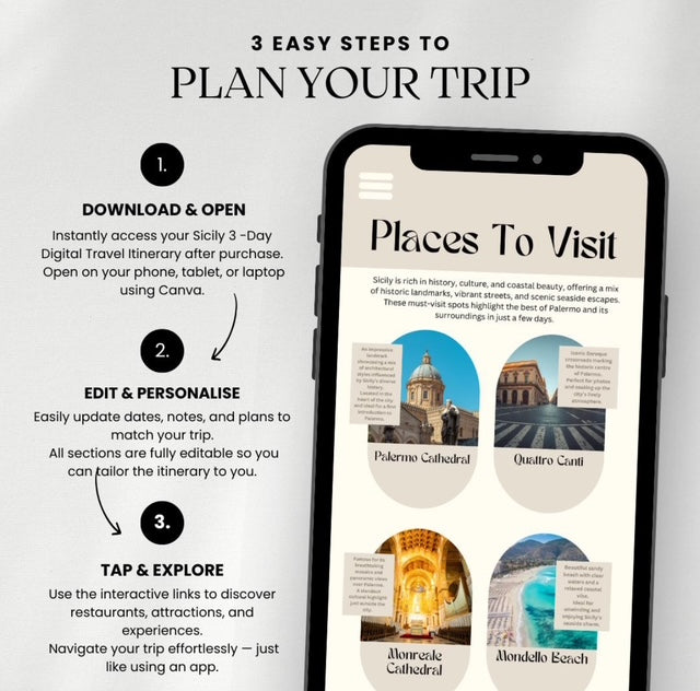 3 Day Sicily Digital Travel Itinerary