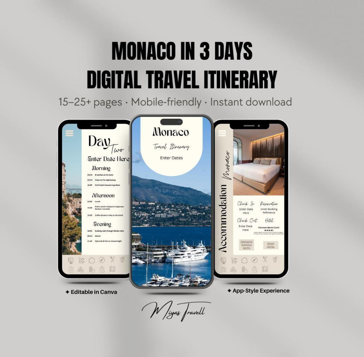 3 Day Monaco Digital Travel Itinerary