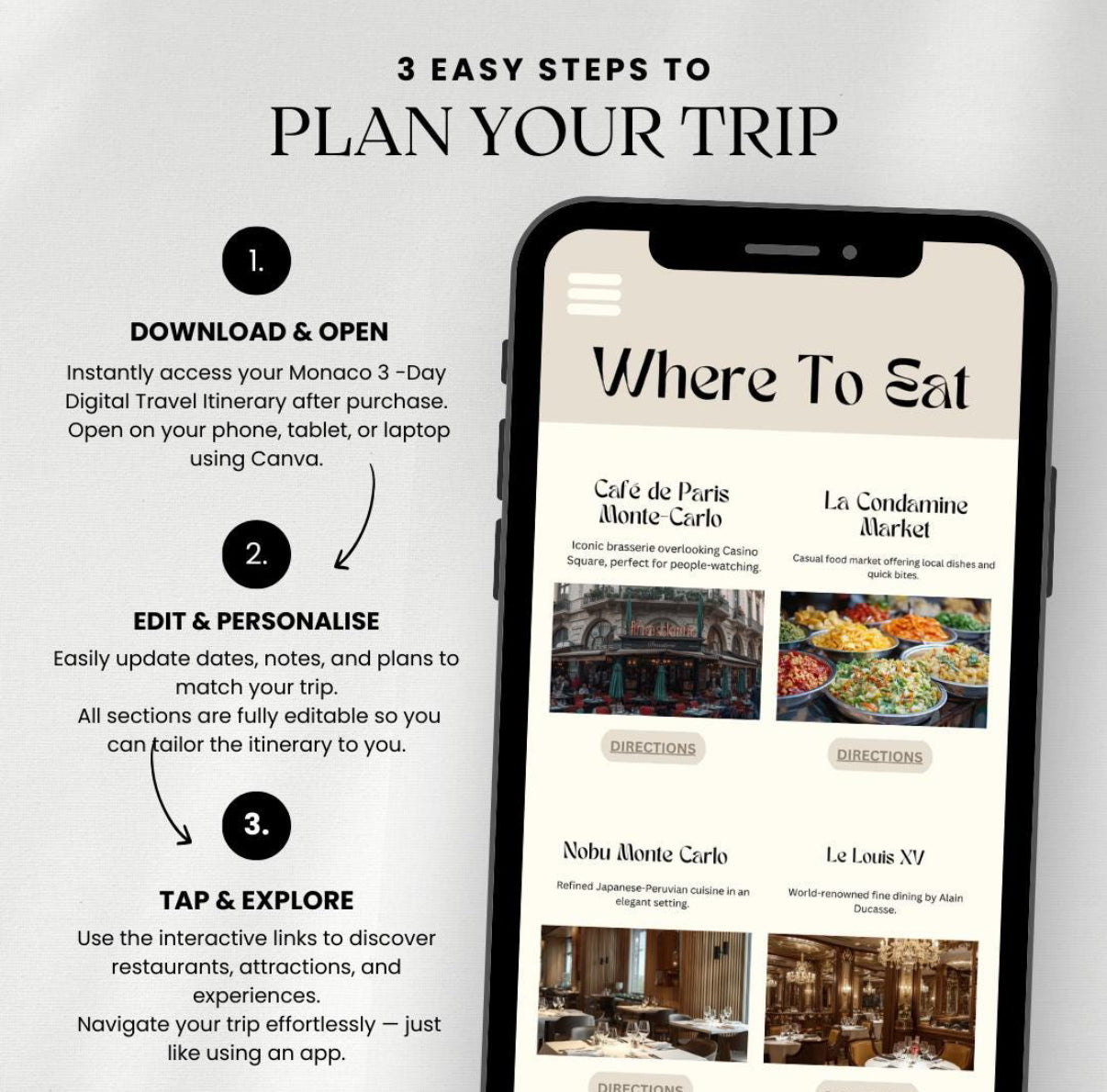 3 Day Monaco Digital Travel Itinerary