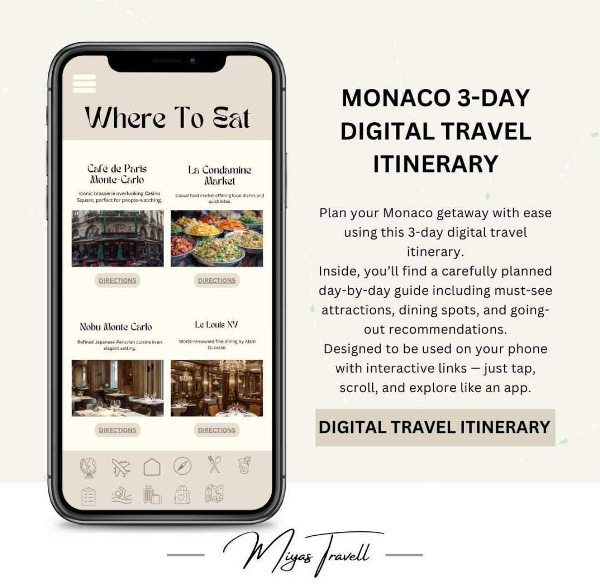 3 Day Monaco Digital Travel Itinerary