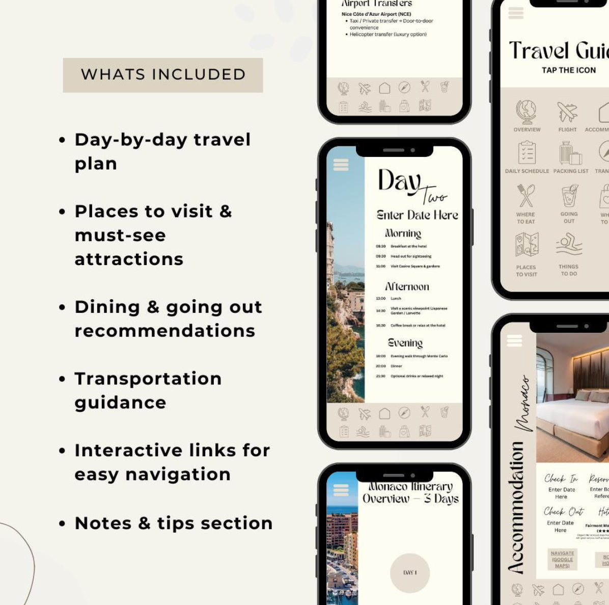 3 Day Monaco Digital Travel Itinerary