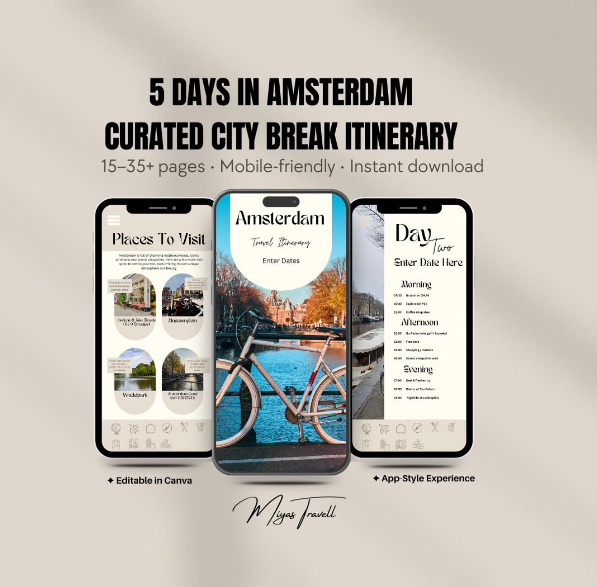 5 Day Amsterdam Digital Travel Itinerary