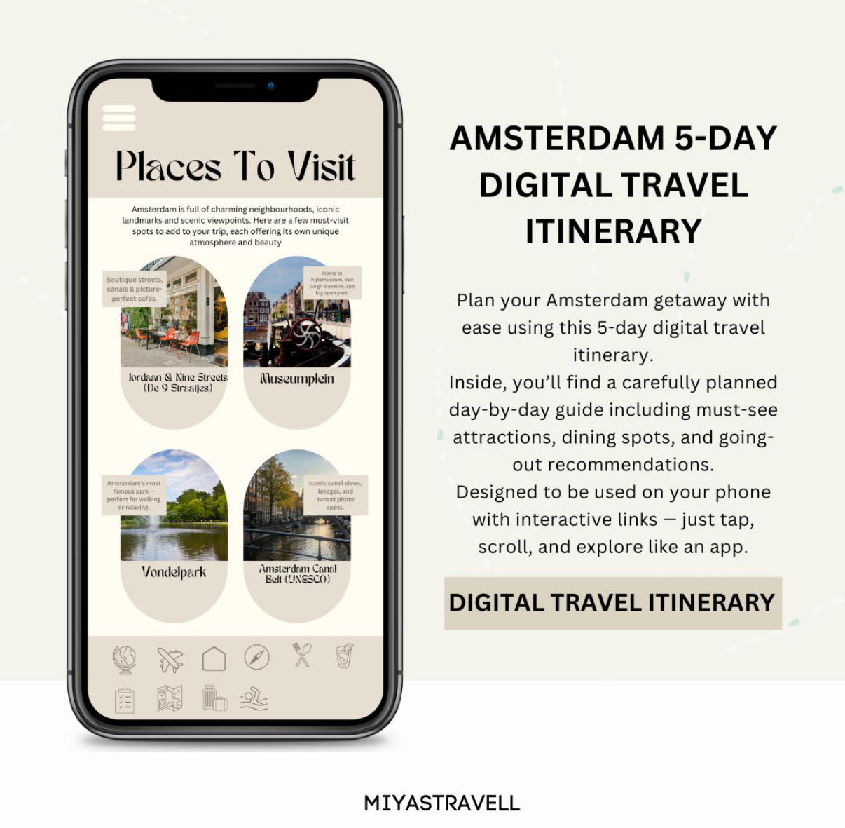 5 Day Amsterdam Digital Travel Itinerary