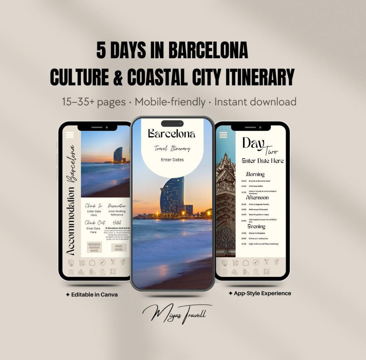 5 Day Barcelona Digital Travel Itinerary