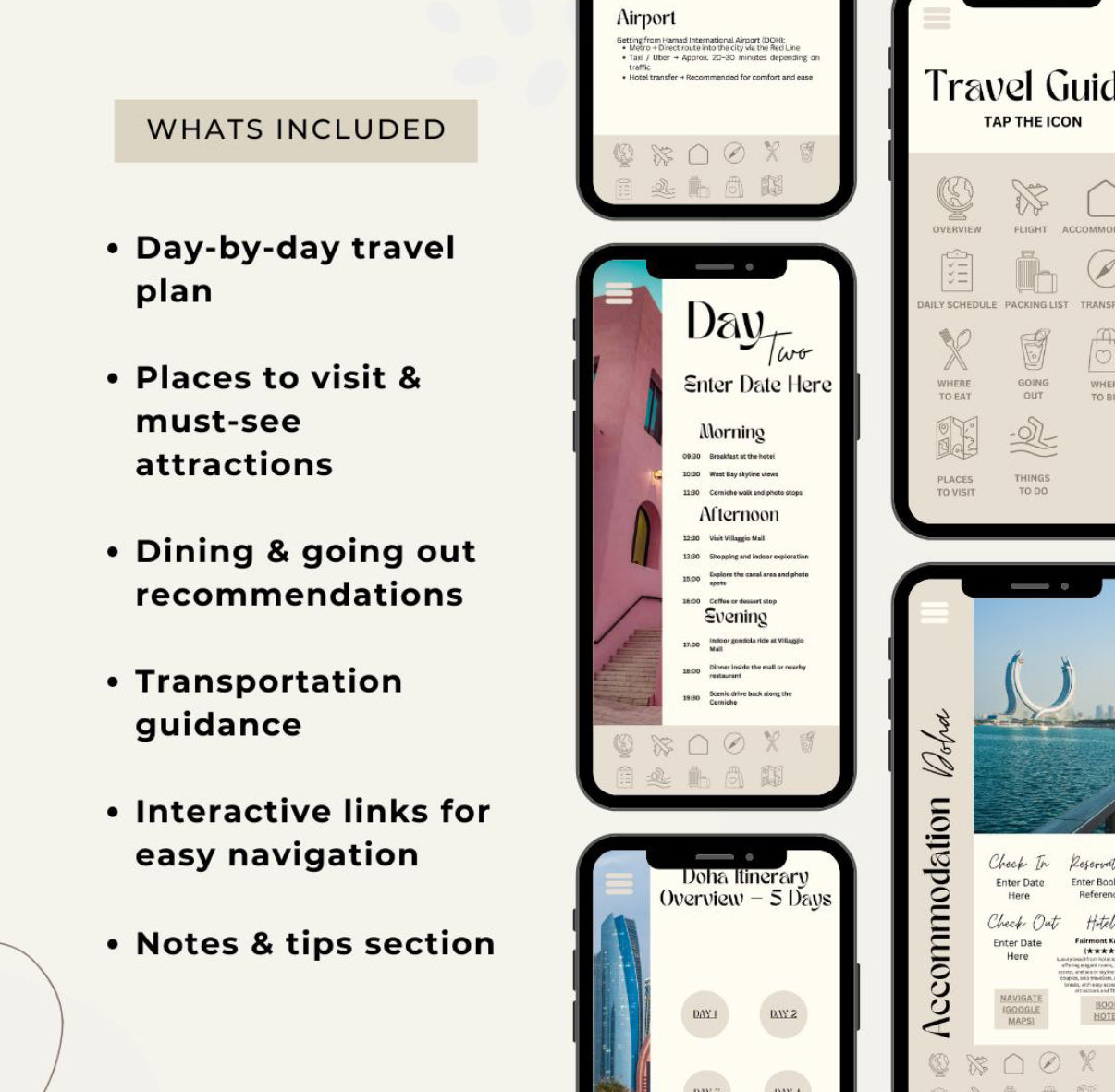 5 Day Doha Digital Travel Itinerary