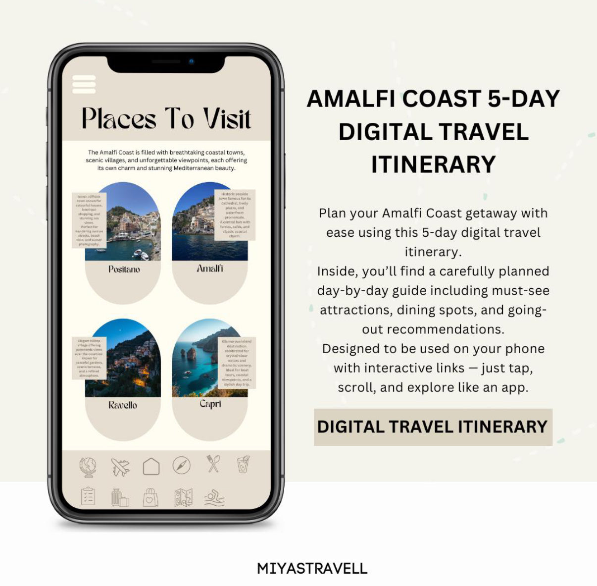 5 Day Amalfi Coast Digital Travel Itinerary