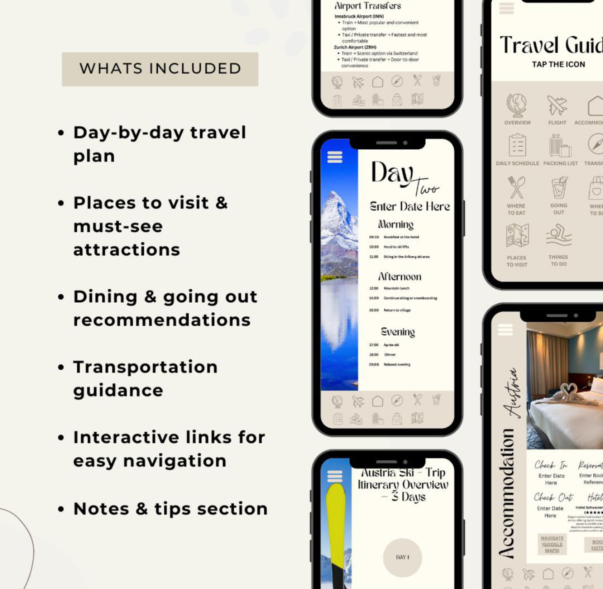 3 Day Austria Ski Trip Digital Travel Itinerary