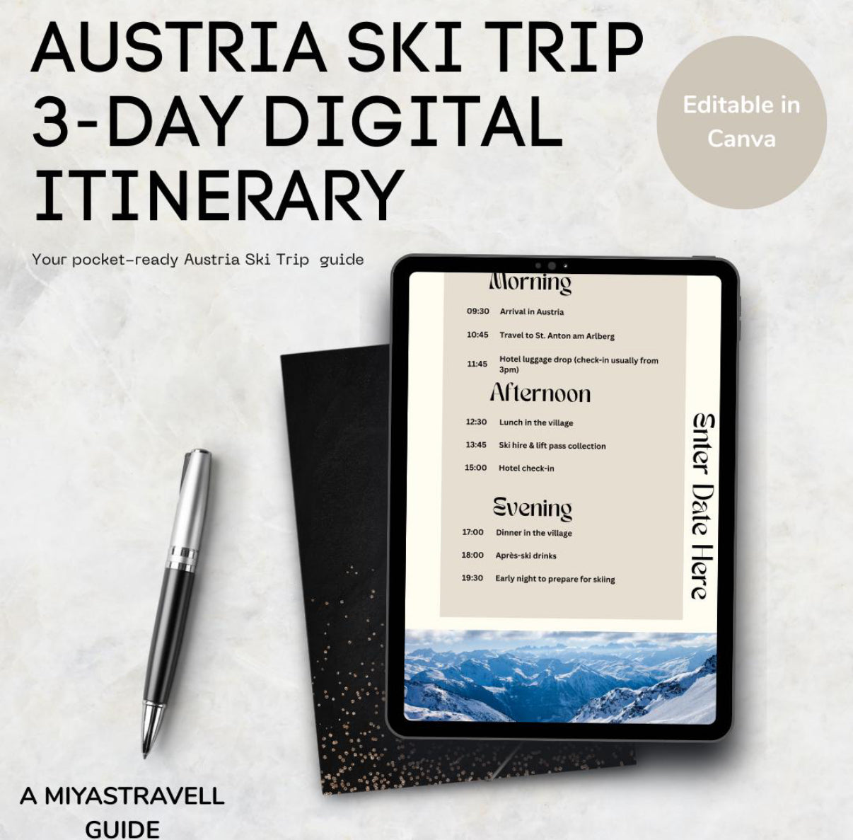 3 Day Austria Ski Trip Digital Travel Itinerary