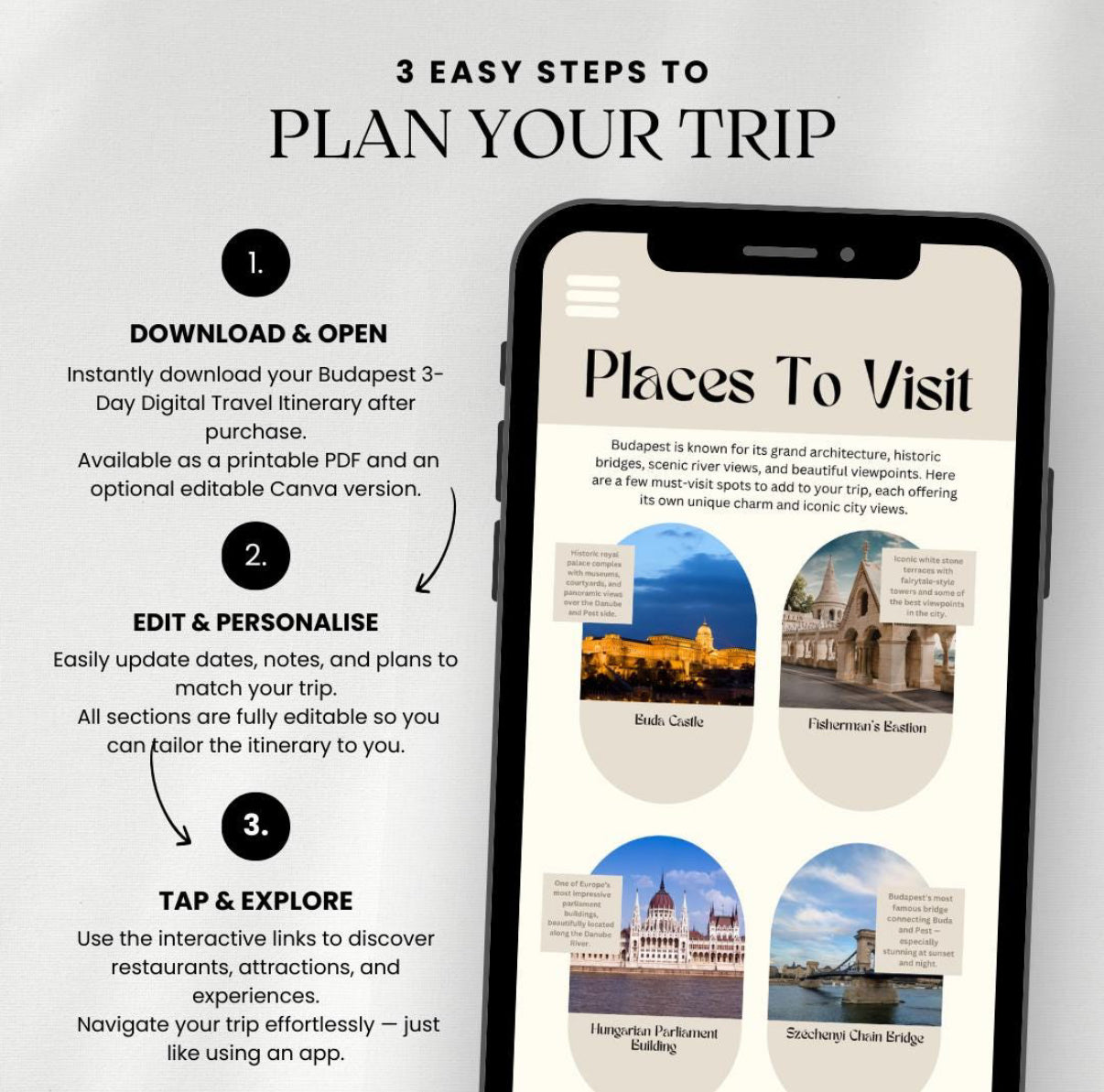 3 Day Budapest Solo Digital Travel Itinerary
