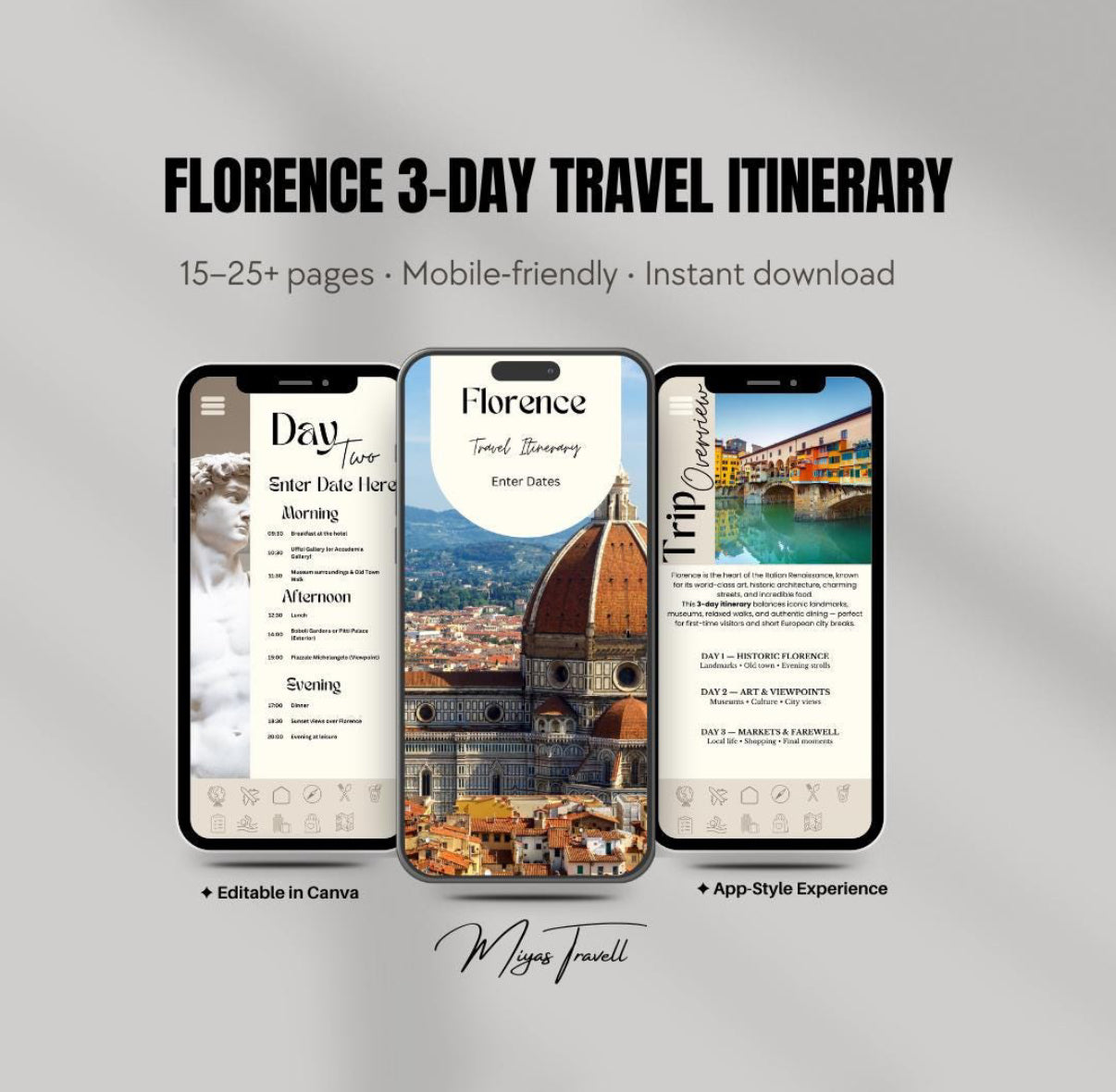 3 Day Florence Digital Travel Itinerary
