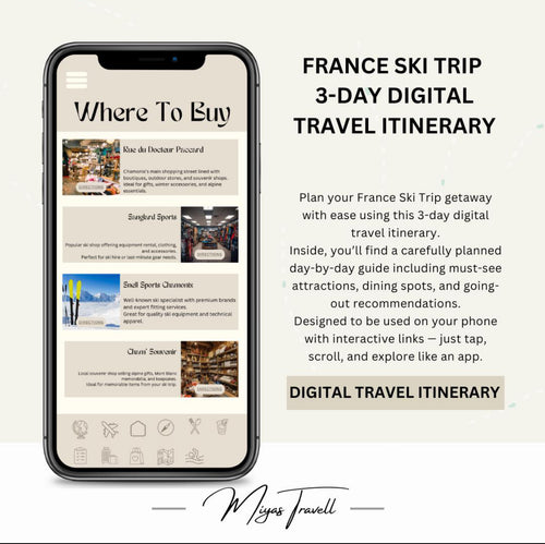 3 Day France Ski Trip Digital Travel Itinerary