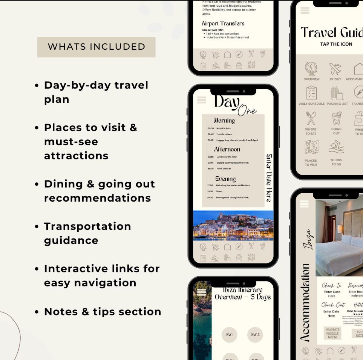 5 Day Ibiza Digital Travel Itinerary