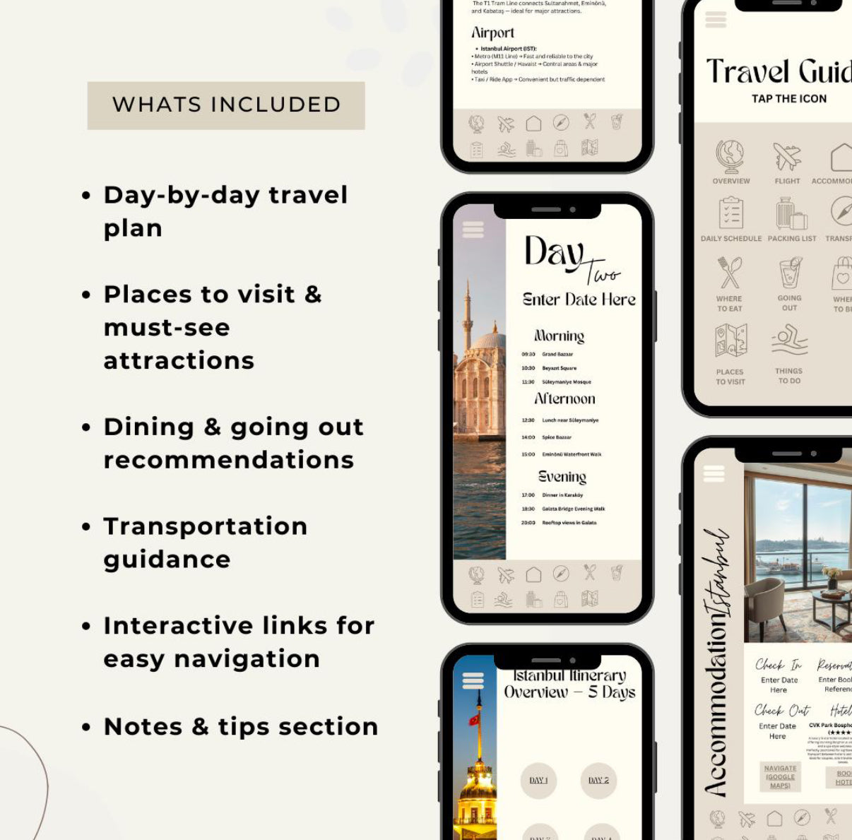 5 Day Istanbul Digital Travel Itinerary