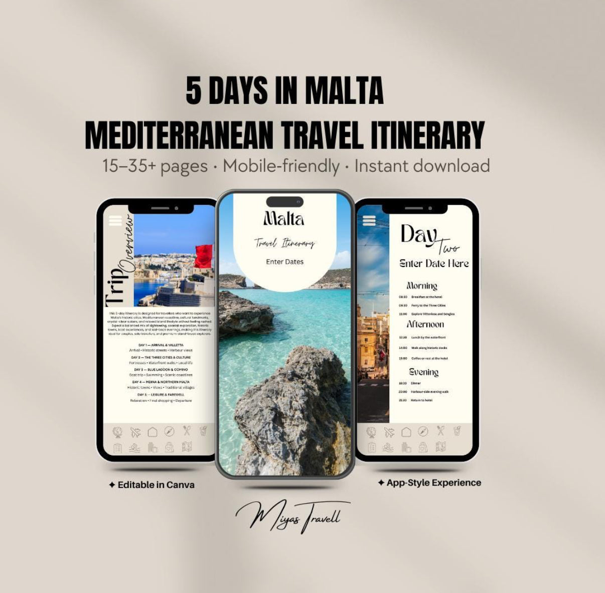 5 Day Malta Digital Travel Itinerary