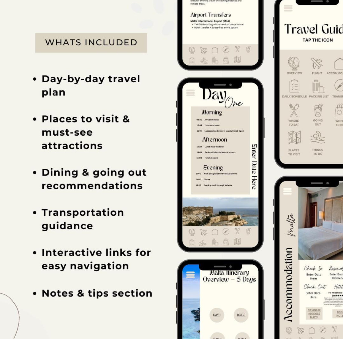 5 Day Malta Digital Travel Itinerary