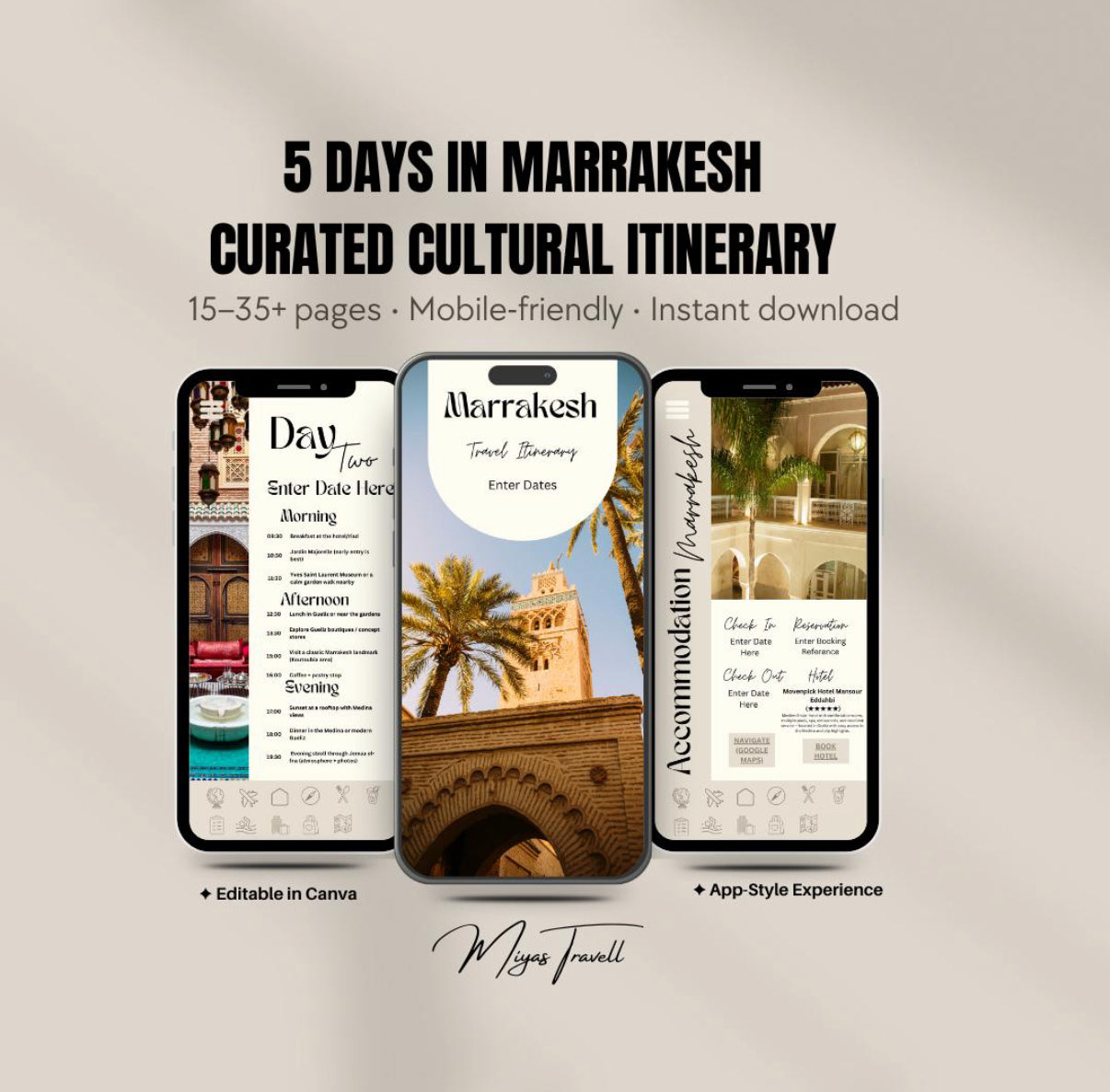 5 Day Marrakesh Digital Travel Itinerary