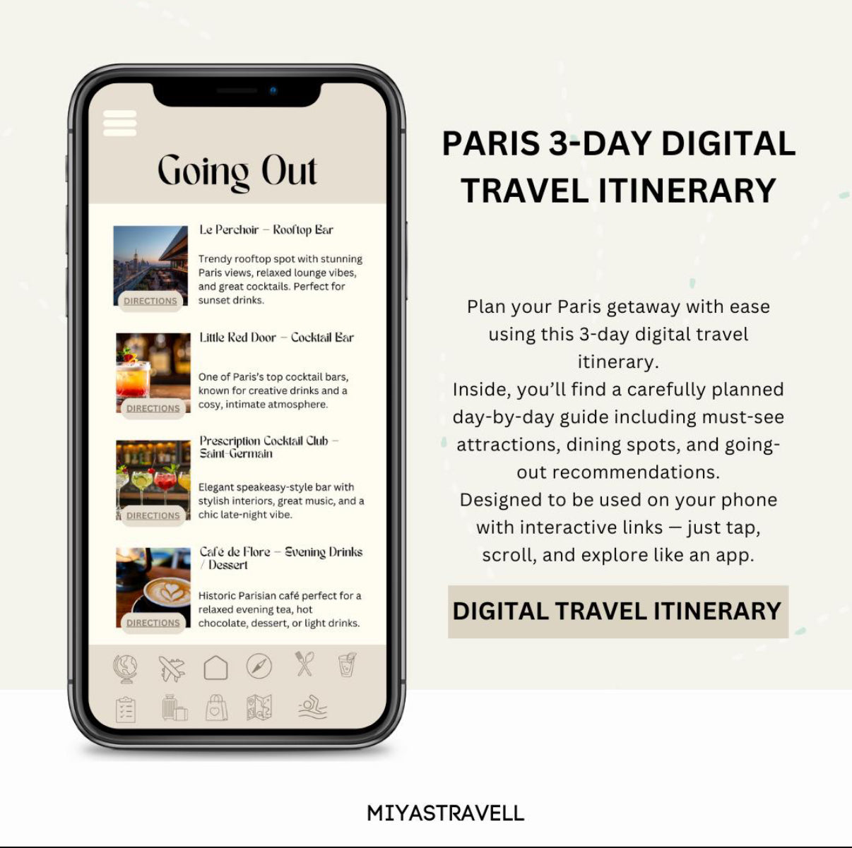 3 Days in Paris Digital Travel Itinerary