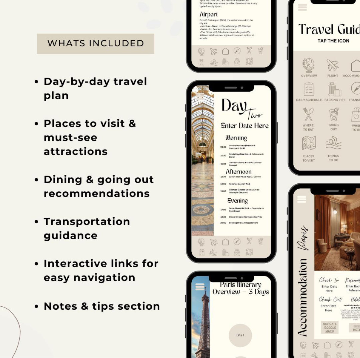 3 Days in Paris Digital Travel Itinerary