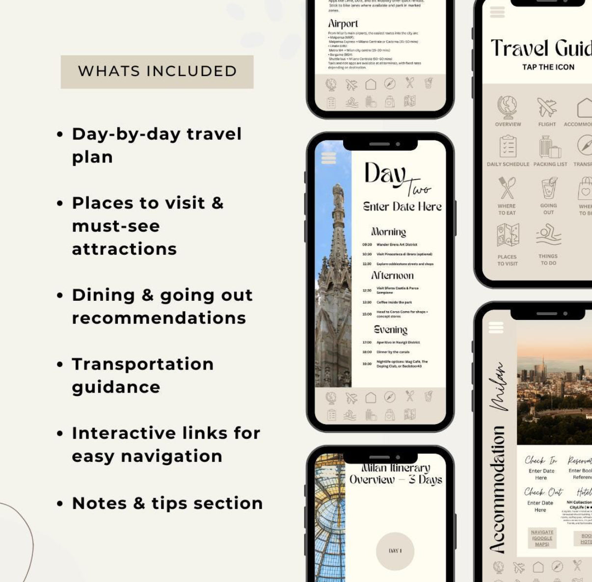 3 Day Milan Digital Travel Itinerary