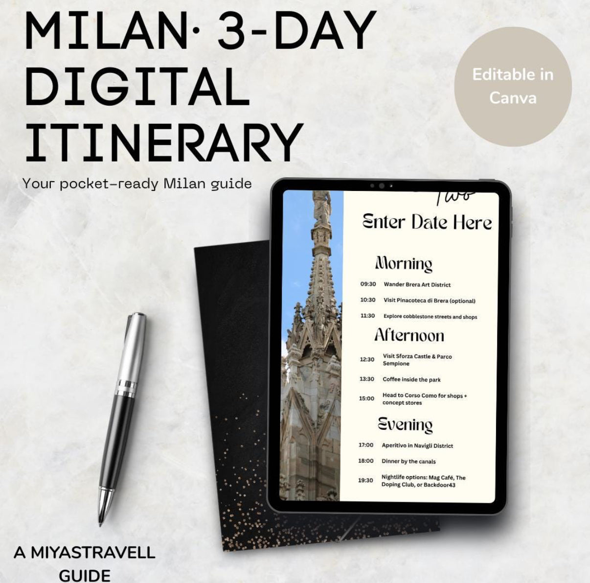 3 Day Milan Digital Travel Itinerary