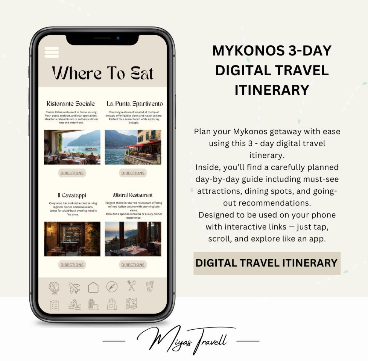 3 Day Mykonos Digital Travel Itinerary