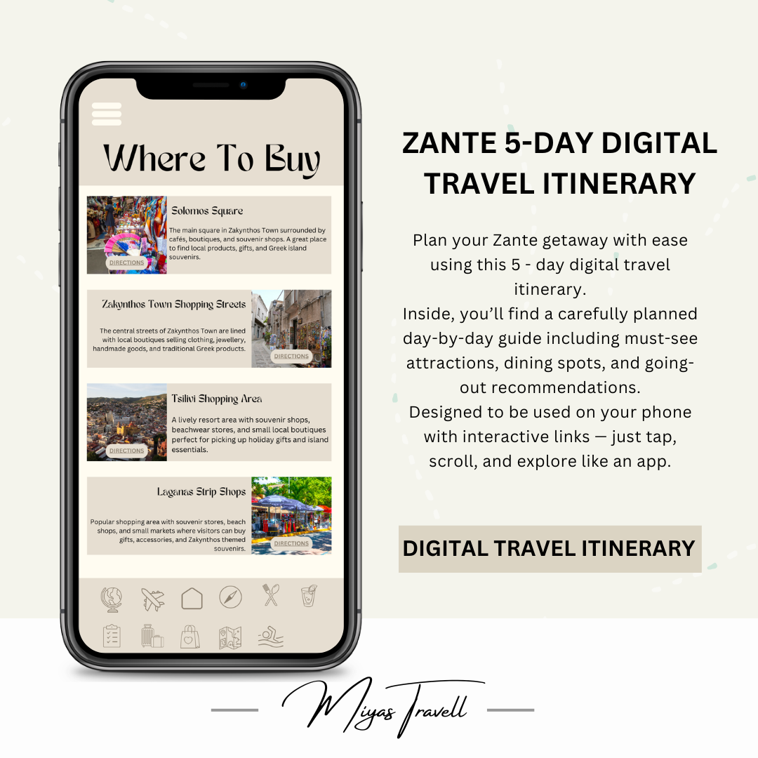5 Day Zakynthos (Zante) Digital Travel Itinerary