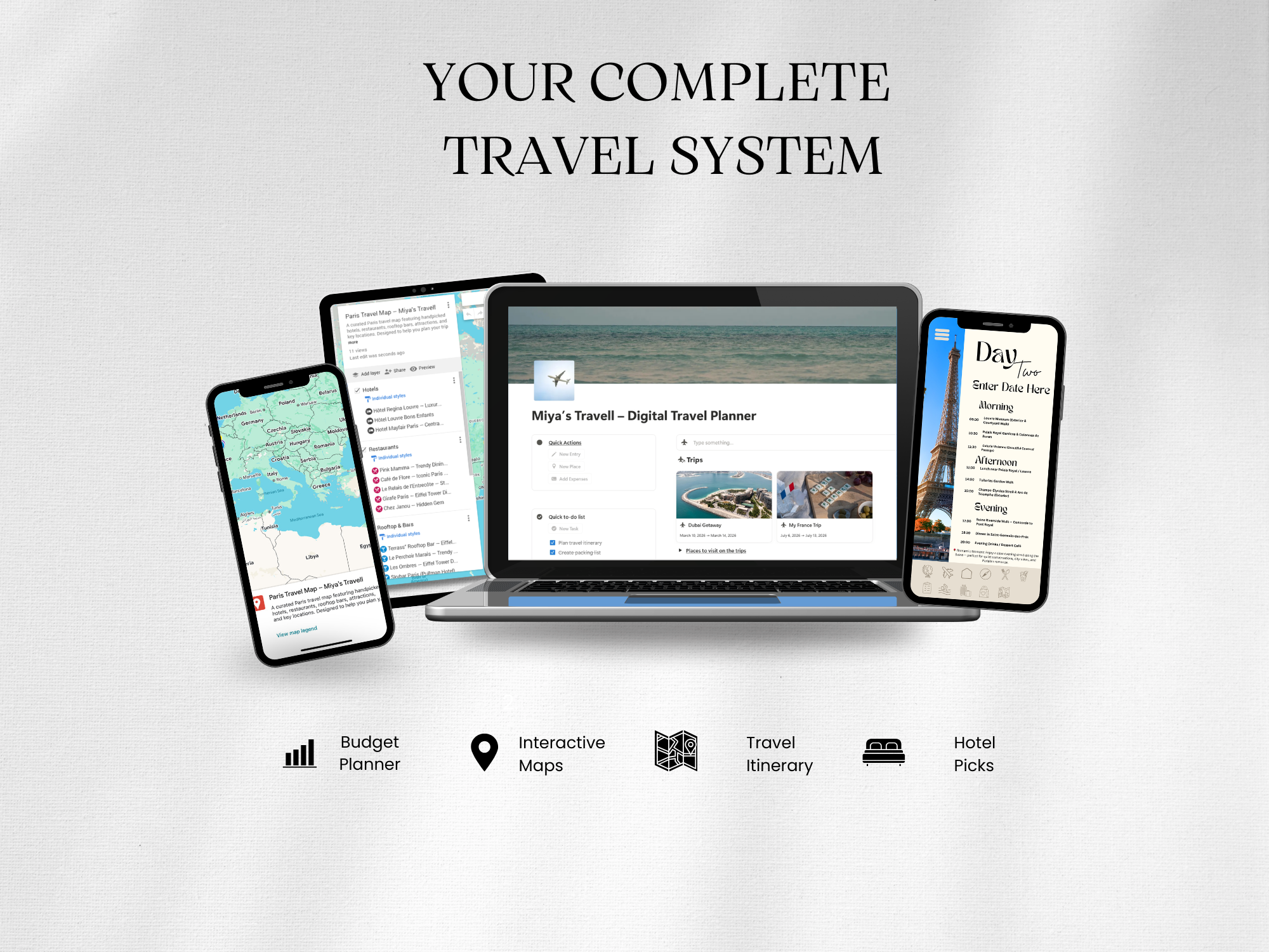 Paris Travel System Complete Trip Planner with Itinerary, Maps and Budget Guide